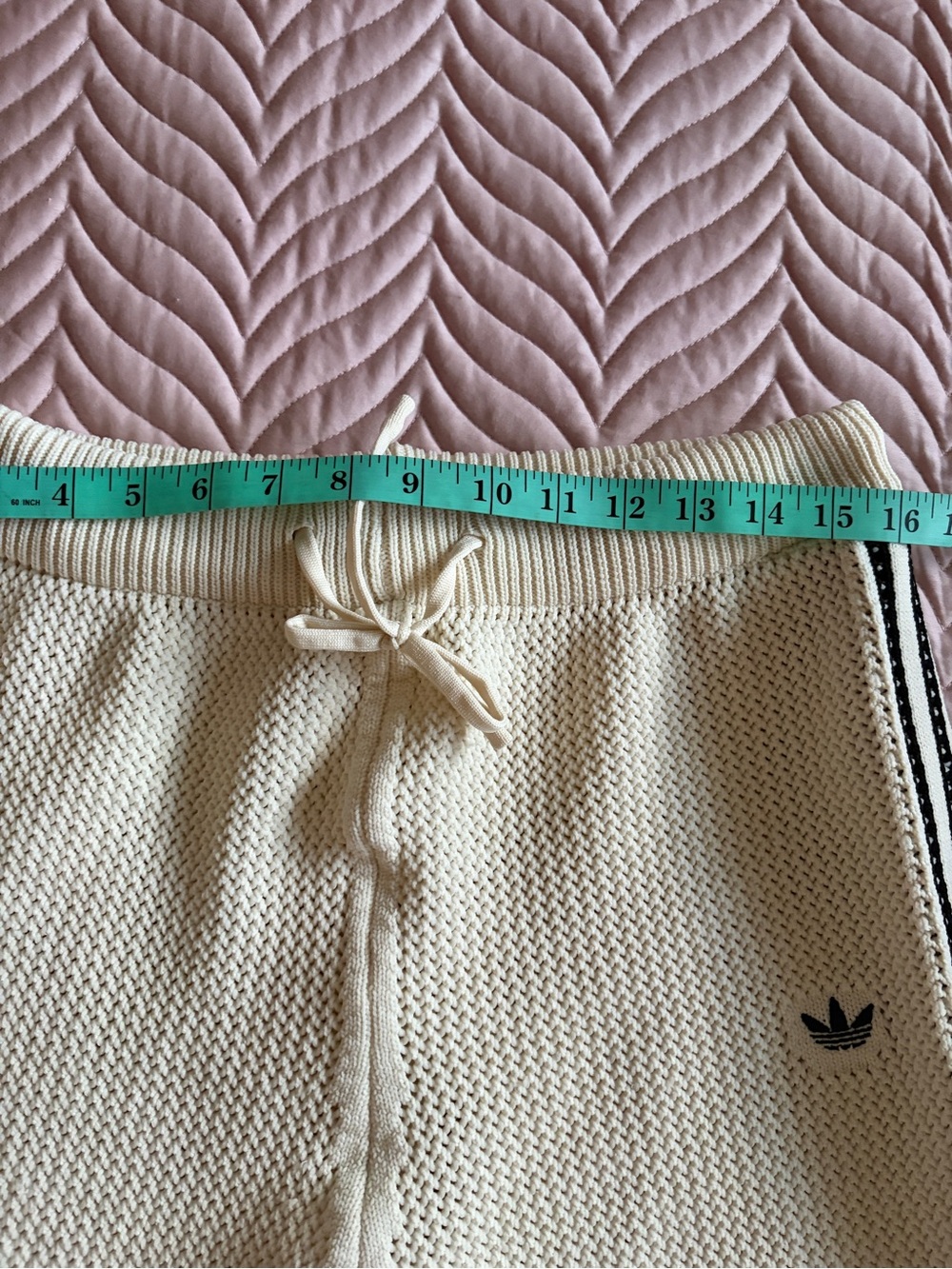 Adidas Originals Premium Crochet Knit Set XL Jacket & Wide Leg Pants Off White - Picture 15 of 16